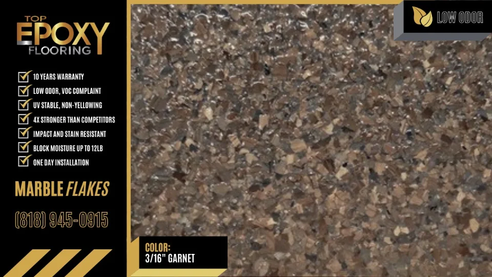Marble epoxy floor color Garnet — Top Epoxy Floors Los Angeles