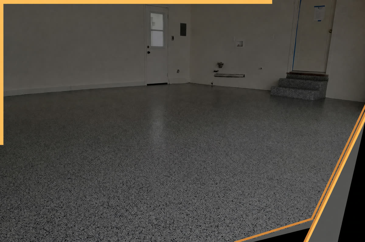 Garage floor epoxy coating in a Los Angeles two-car garage