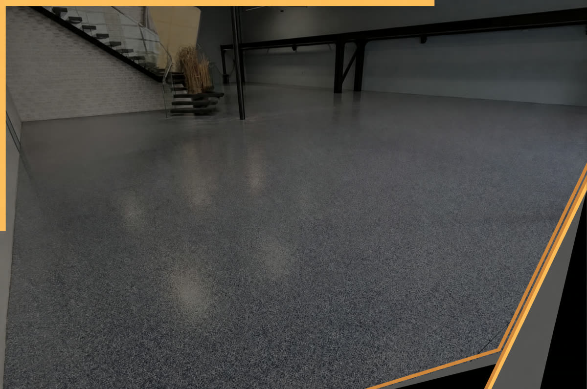 Industrial warehouse epoxy floor rated for forklift traffic