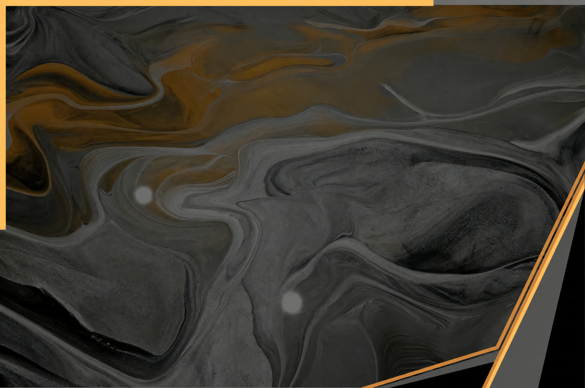 Marbleized metallic epoxy floor in a Los Angeles interior