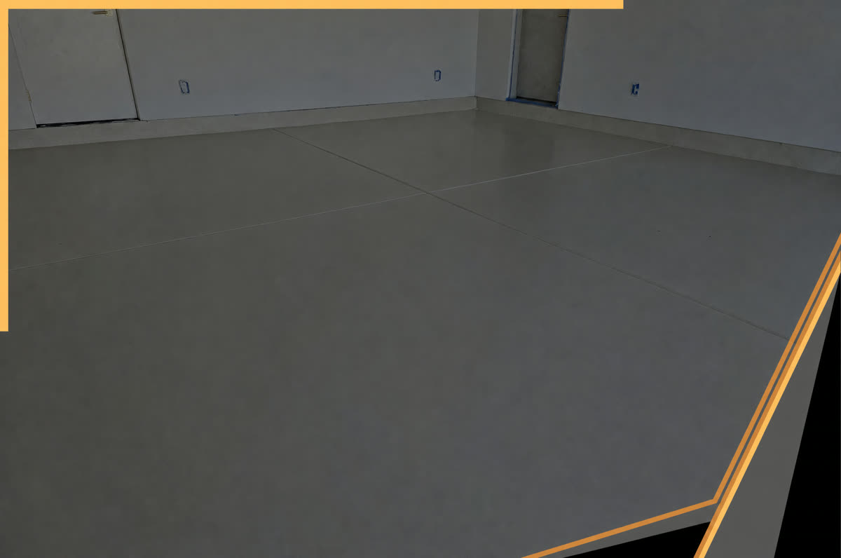 Solid color epoxy coating in a clean Los Angeles garage